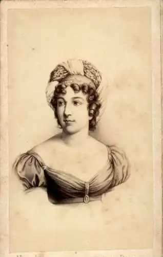 Carte de Visite Schriftstellerin Anne Louise Germaine Baronin von Staël Holstein