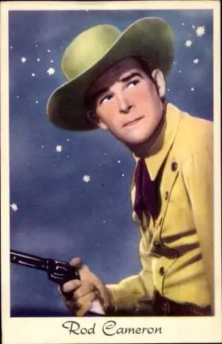 Ak Schauspieler Rod Cameron als Cowboy, Portrait