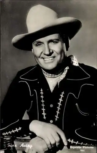 Ak Schauspieler Gene Autry, Portrait als Cowboy