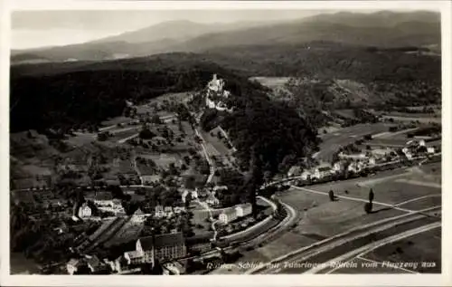 Ak Rötteln Haagen Lörrach in Baden, Burgruine Rötteln, Röttler Schloss, Fliegeraufnahme