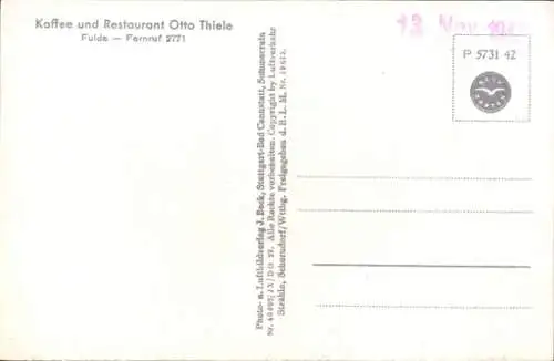 Ak Fulda in Hessen, Fliegeraufnahme