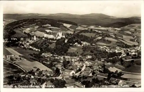 Ak Wörth an der Donau Oberpfalz Bayern, Fliegeraufnahme