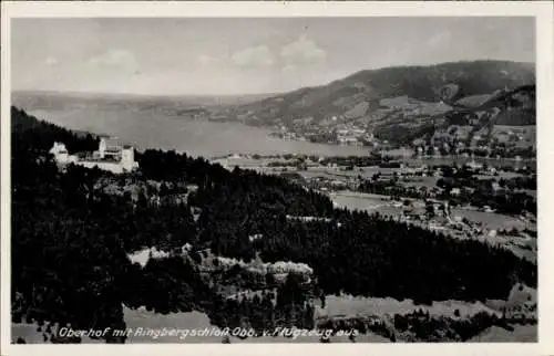 Ak Kreuth am Tegernsee Oberbayern, Schloss Ringberg, Fliegeraufnahme, Oberhof