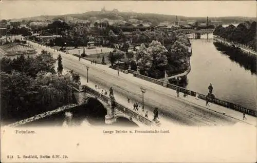 Ak Potsdam, Lange Brücke u. Freundschaftsinsel