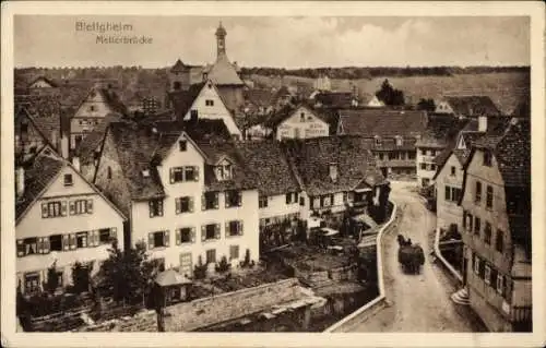 Ak Bietigheim in Württemberg, Teilansicht, Straßenpartie, Kirche, Geschäft für Hüte und Mützen