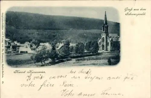 Ak Herrenwies Forbach im Schwarzwald Baden, Gesamtansicht, Kirche