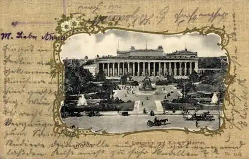 Passepartout Ak Berlin Mitte, Lustgarten und Königl. Museum