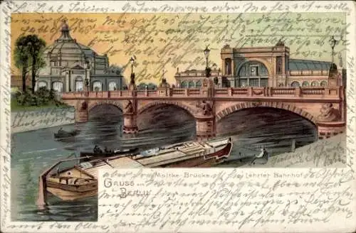 Litho Berlin Mitte, Moltkebrücke, Lehrter Bahnhof