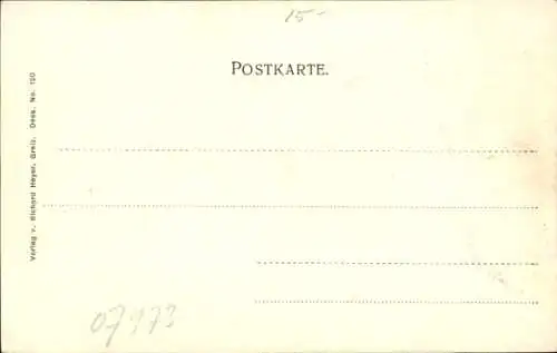 Passepartout Ak Greiz im Vogtland Thüringen, Bismarck-Denkmal, Fahne