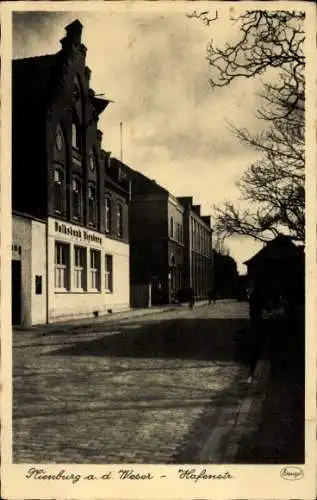 Ak Nienburg an der Weser, Hafenstraße, Volksbank