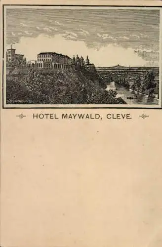 Vorläufer Litho Bad Cleve Kleve am Niederrhein, Hotel Maywald