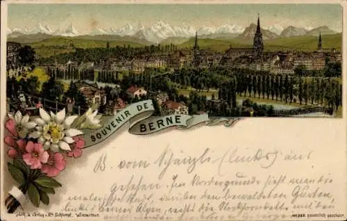 Litho Berne Bern Stadt Schweiz, Gesamtansicht