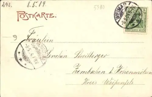 Ak Weimar in Thüringen, Dichterzimmer im Schloss, Wielandzimmer, Herderzimmer