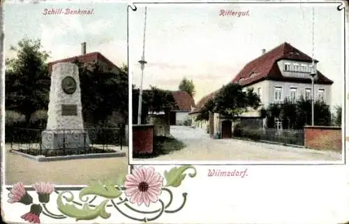 Ak Wilmsdorf Bannewitz Sachsen, Schill Denkmal, Rittergut