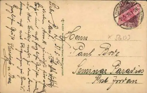 Litho Dingelstädt in Thüringen, Kerbscheberg, Gasthof zum Kurhaus