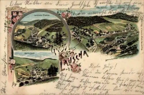 Litho Lauscha in Thüringen, Gesamtansicht, oberes Dorf