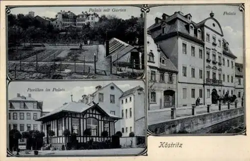 Ak Bad Köstritz an der Weißen Elster Thüringen, Palais mit Garten und Pavillon