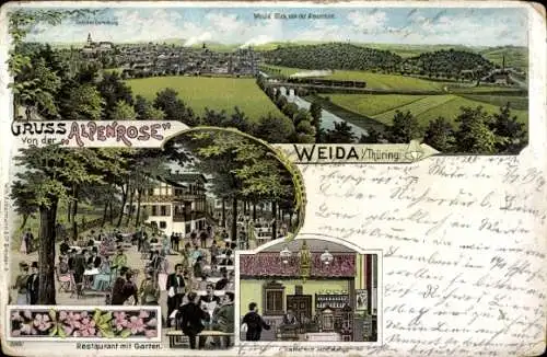 Litho Weida in Thüringen, Panorama, Alpenrose, Restaurant