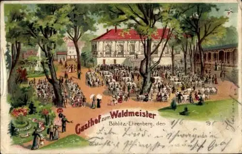 Litho Böhlitz Ehrenberg Leipzig in Sachsen, Gasthof zum Waldmeister