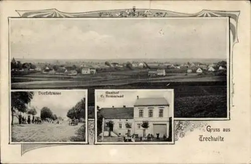 Ak Trechwitz Kloster Lehnin in der Mark, Gesamtansicht, Dorfstraße, Gasthof