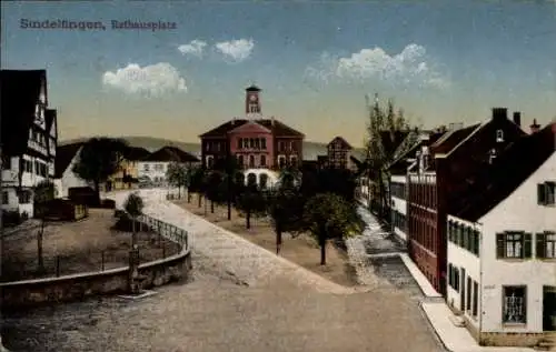 Ak Sindelfingen in Württemberg, Rathausplatz