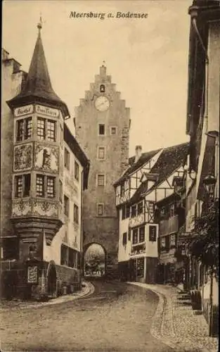 Ak Meersburg am Bodensee, Blick auf das Obertor, Gasthof zum Bären