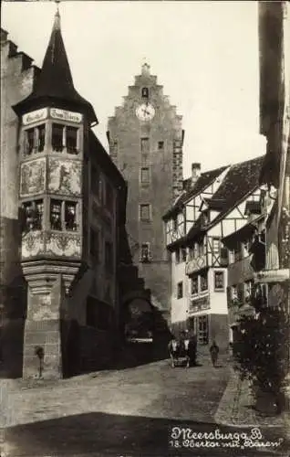 Foto Ak Meersburg am Bodensee, Obertor, Bären, Ochsengespann