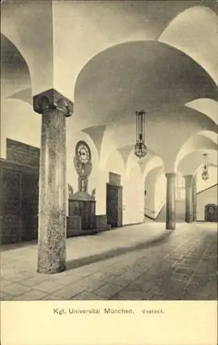 Ak München Bayern, Königliche Universität, Vestibül, Kreuzgewölbe