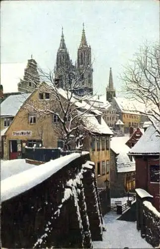 Ak Meißen in Sachsen, Rote Stufen, Winter