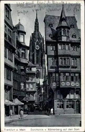 Ak Frankfurt Main, Blick auf den Dom, Geschäfte