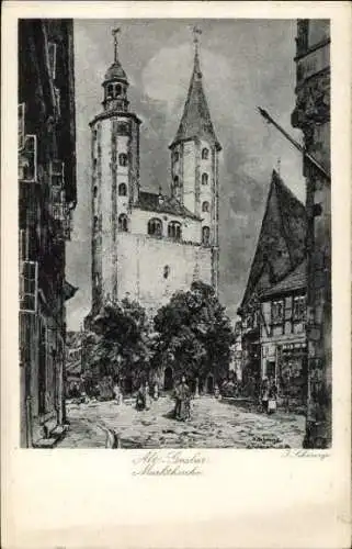 Künstler Ak Schwarze, J., Goslar am Harz, Marktkirche