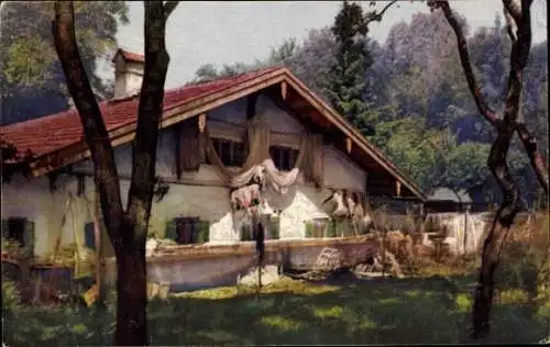 Ak Frauenchiemsee Chiemsee, Photochromie, Nenke und Ostermaier Serie 264 Nr 4384, Bauernhaus