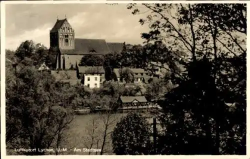 Ak Lychen in der Uckermark, Blick auf den Stadtsee