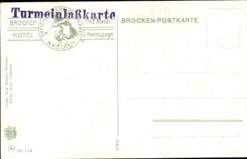 Landkarten Litho Brocken Nationalpark Harz, Kyffhäuser, Auerberg, Wuys Burg, Erfurt