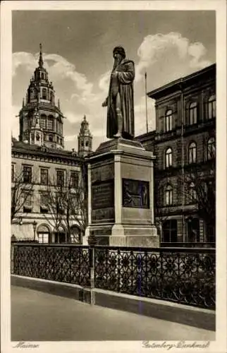 Ak Mainz am Rhein, Gutenberg-Denkmal