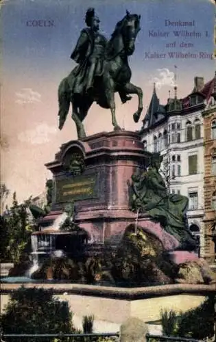 Ak Köln am Rhein, Kaiser Wilhelm Ring, Kaiser Wilhelm I. Denkmal