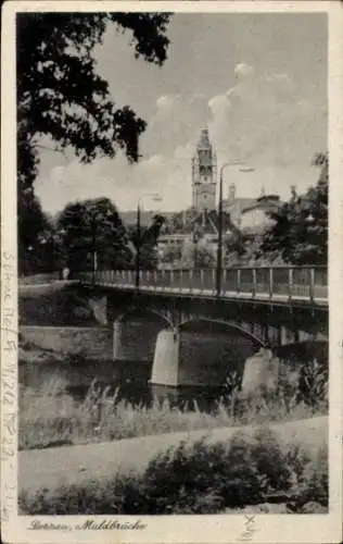 Ak Dessau in Sachsen Anhalt, Blick zur Muldbrücke