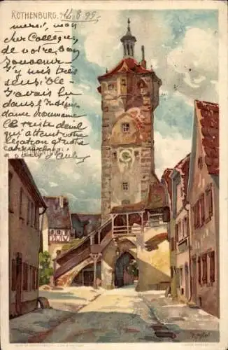 Künstler Litho Mutter, K., Rothenburg ob der Tauber Mittelfranken, Klingentor