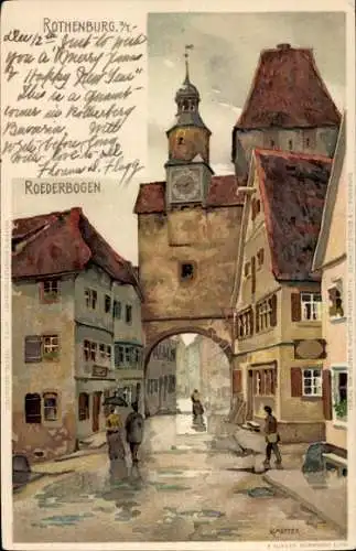 Künstler Litho Mutter, K., Rothenburg ob der Tauber Mittelfranken, Röderbogen