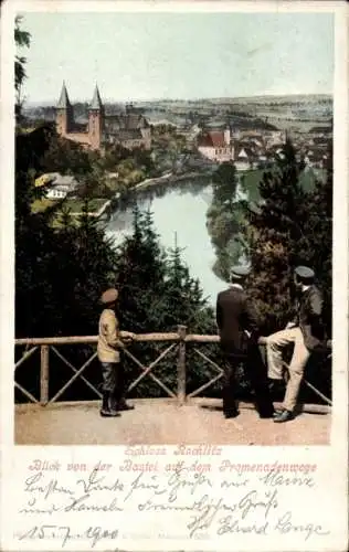 Ak Rochlitz in Sachsen, Schloss, Blick von der Bastei auf dem Promenadenwege