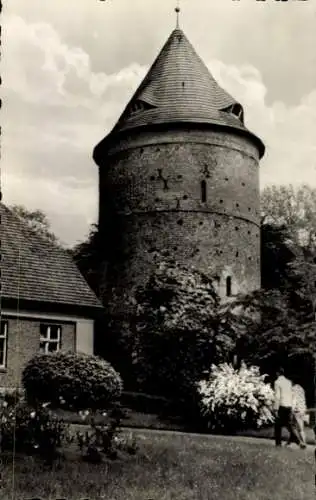 Ak Plau am See Mecklenburg, Burgturm