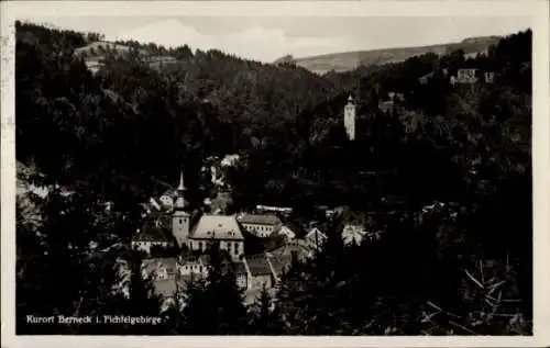 Ak Bad Berneck im Fichtelgebirge, Teilansicht des Ortes mit Umgebung