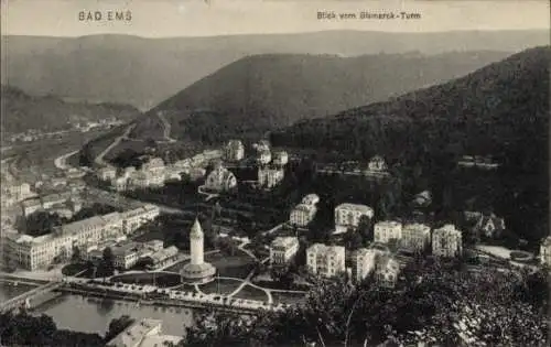 Ak Bad Ems an der Lahn, Blick vom Bismarckturm