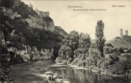 Ak Saaleck Bad Kösen Naumburg a.d. Saale, Rudelsburg, Ruine Saaleck