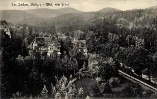 Ak Bad Sachsa Südharz, Blick vom Brand, Fachwerkhaus