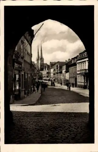 Ak Saalfeld in Thüringen, oberes Tor, St. Johanniskirche