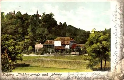 Ak Lichtenwalde Niederwiesa Sachsen, Schloss Lichtenwalde, Mühle