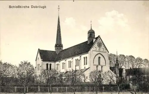 Ak Dobrilugk Doberlug Kirchhain in Brandenburg, Schlosskirche, Außenansicht