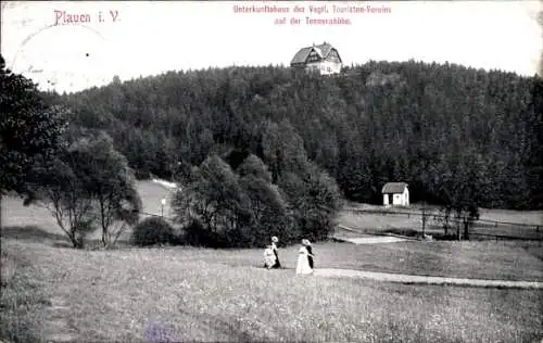 Ak Plauen im Vogtland, Unterkunftshaus des Touristen Vereins auf der Tennerahöhe