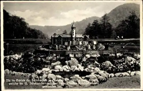 Ak Ballenstedt im Harz, Garten der Selkemühle, Miniatur der Burg Anhalt